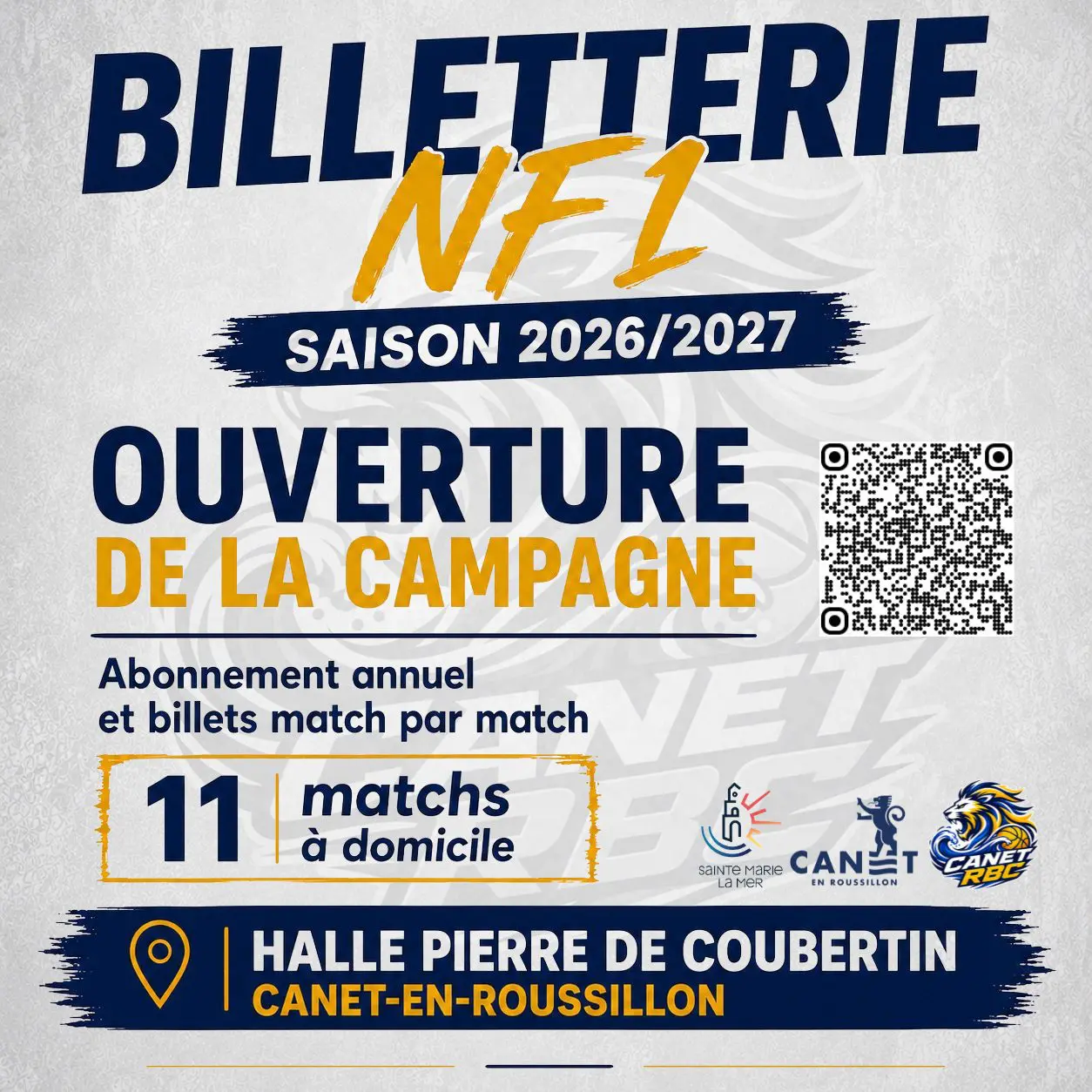 La billetterie NF1 du CRBC est ouverte pour la saison 2026/2027 ! 🏀