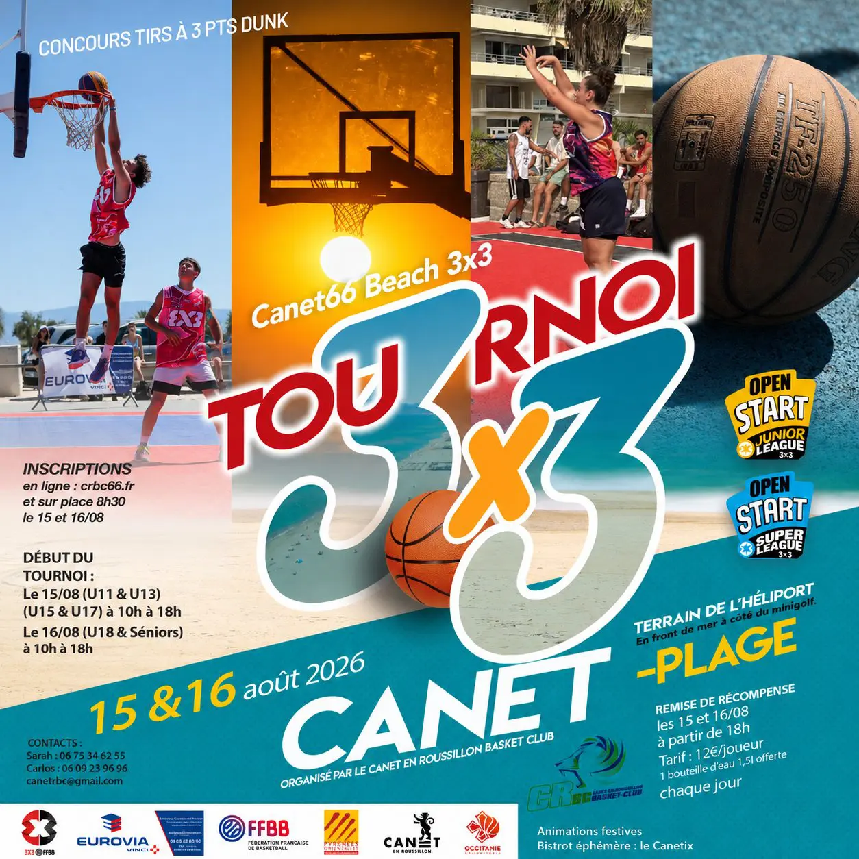 Le Beach 3×3 CRBC revient les 15 & 16 août 2026 à Canet-Plage ! 🏀☀️