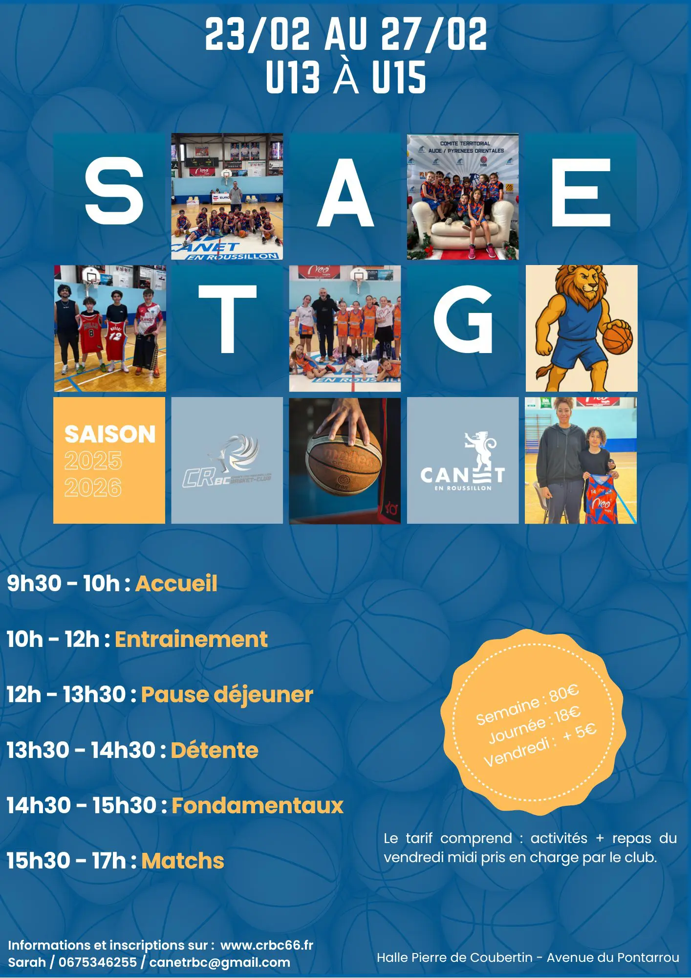 Stages d’hiver du CRBC U13 – U15 ❄️🏀