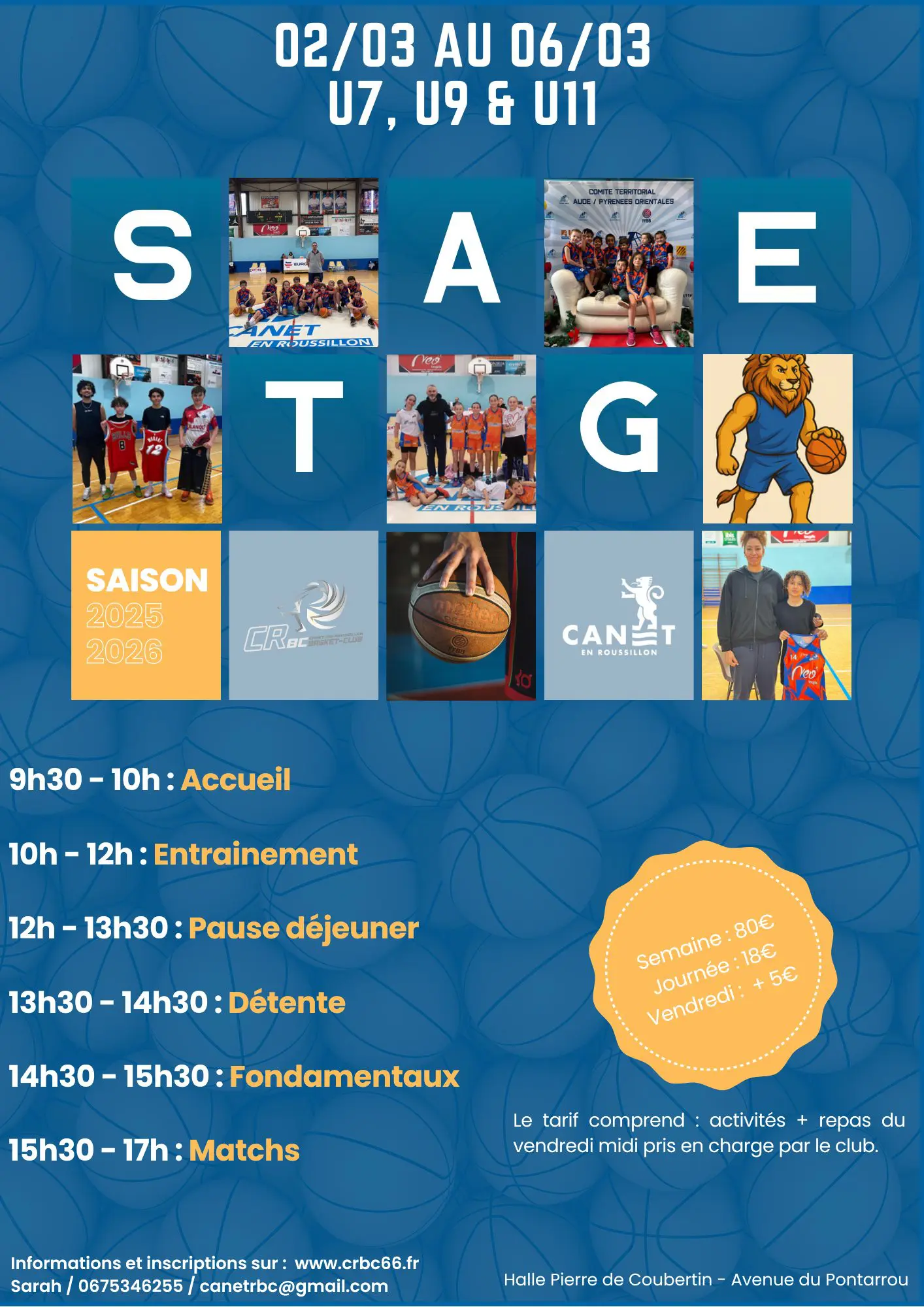 Stages d’hiver du CRBC U7-U9-U11❄️🏀